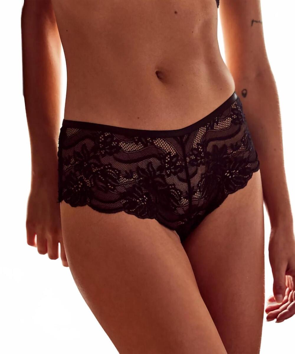 NEW FREE PEOPLE women's last dance brief in black